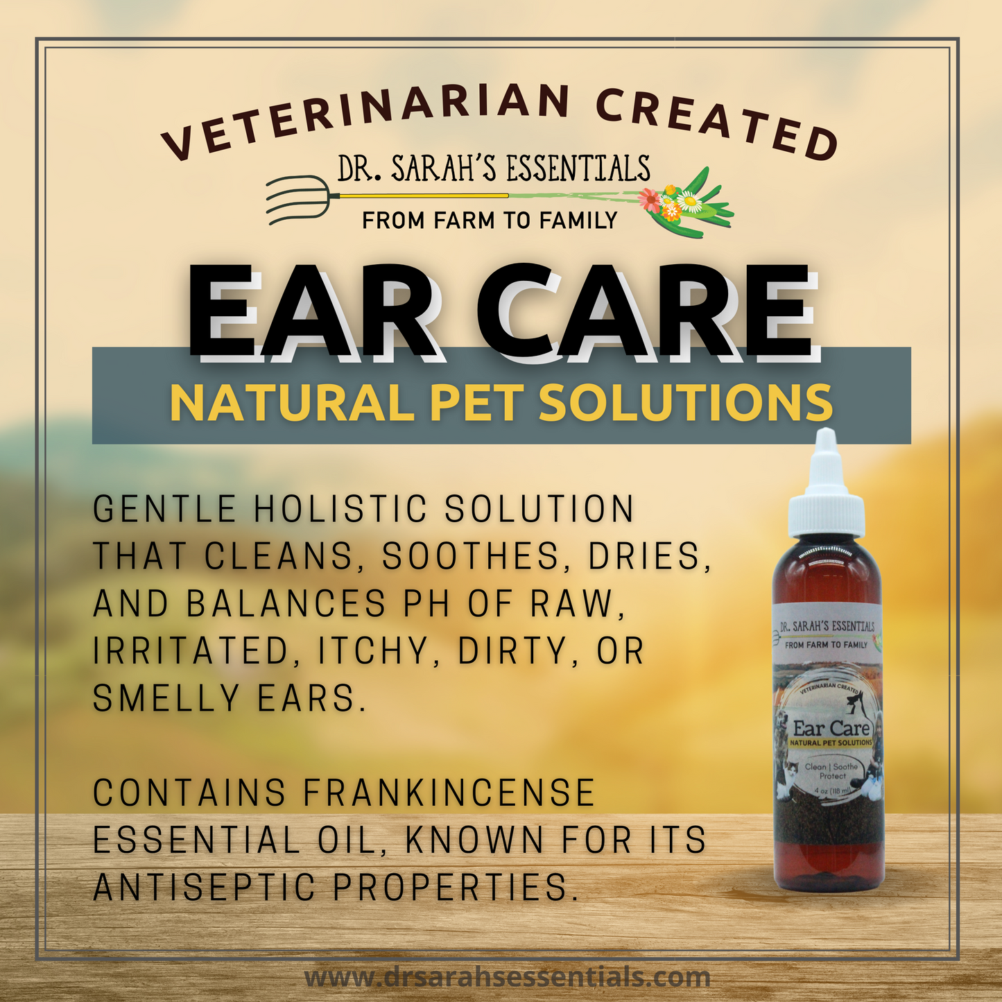 Dr. Sarah's Essentials | Naturally Cleaning Pet Ear Care