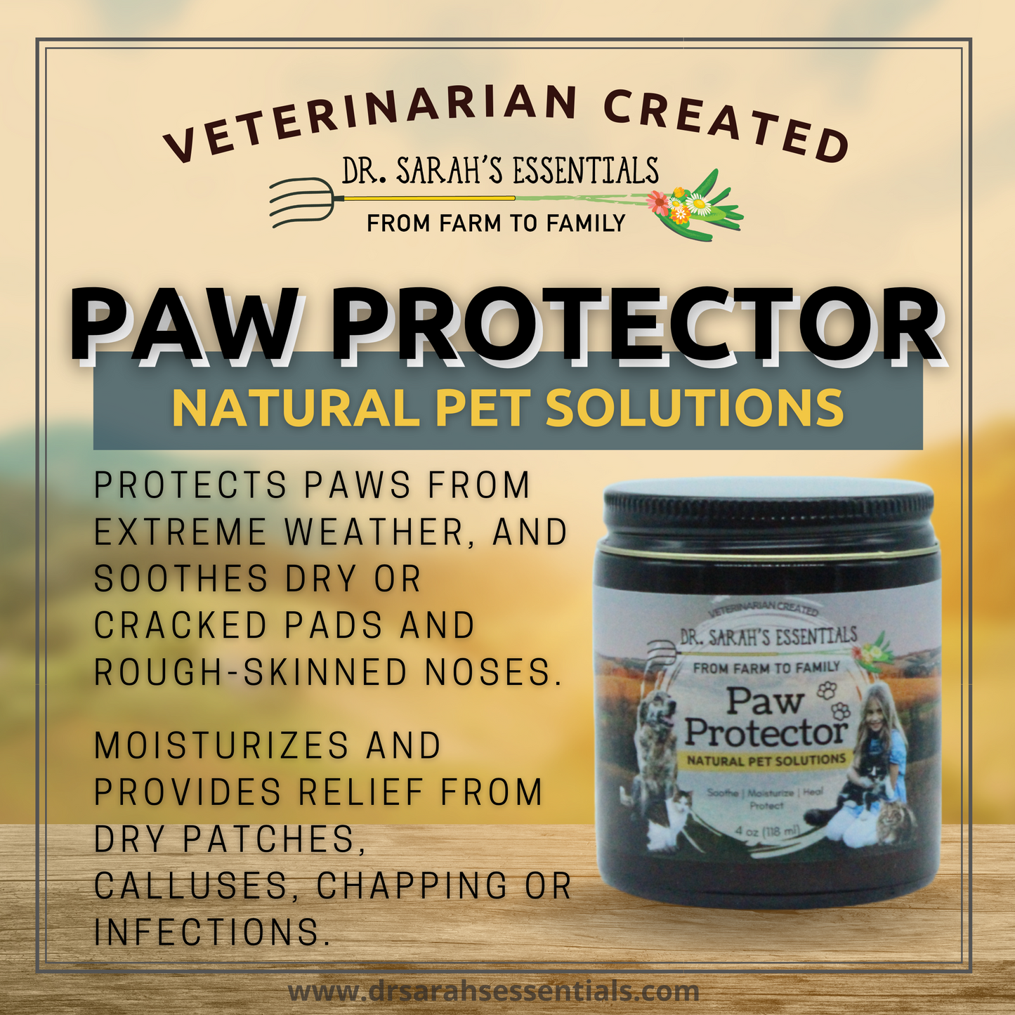 Dr. Sarah's Essentials | Healing and Weather Pet Paw Protector