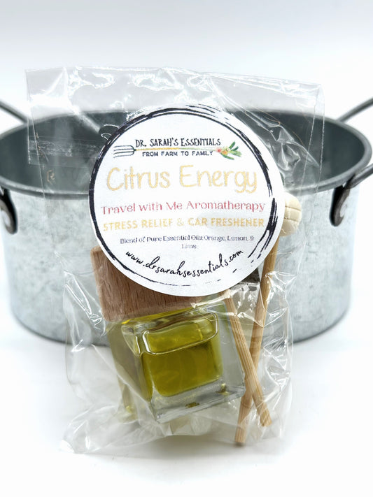 Dr. Sarah's Essentials | Natural Citrus Car Aromatherapy Diffuser