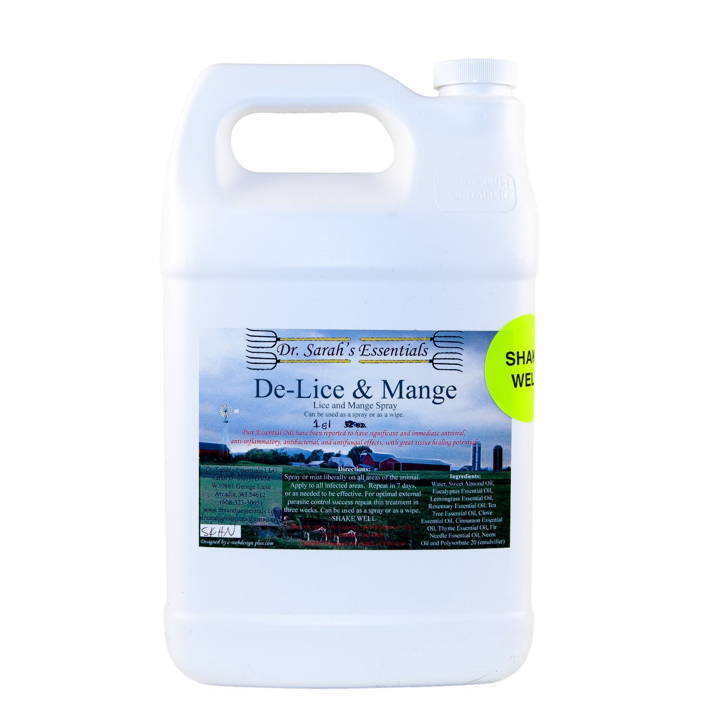 Dr. Sarah's Essentials | All-Natural Essential Oil De-Lice & Mange Spray