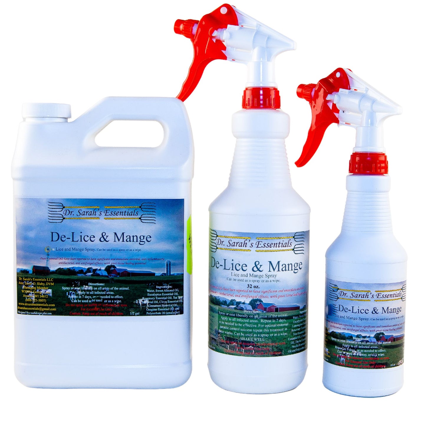 Dr. Sarah's Essentials | All-Natural Essential Oil De-Lice & Mange Spray
