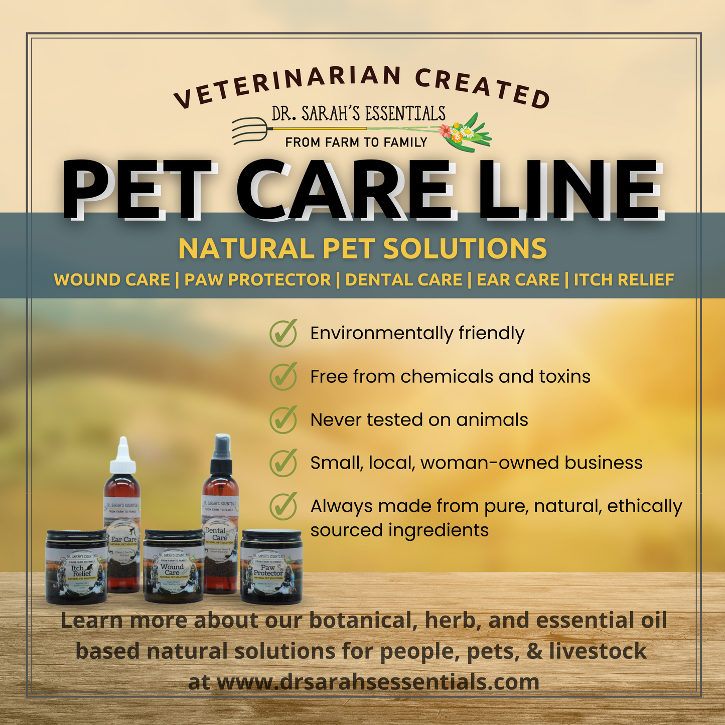 Dr. Sarah's Essentials Pet Care Line